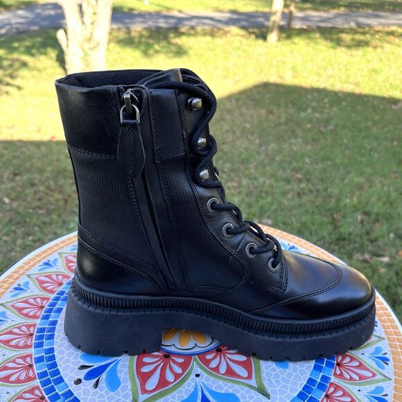 Harley-Davidson Women’s Sz 7 Kavan Lace Side-Zip Ankle Boot D65001 Black Leather - Picture 5 of 10